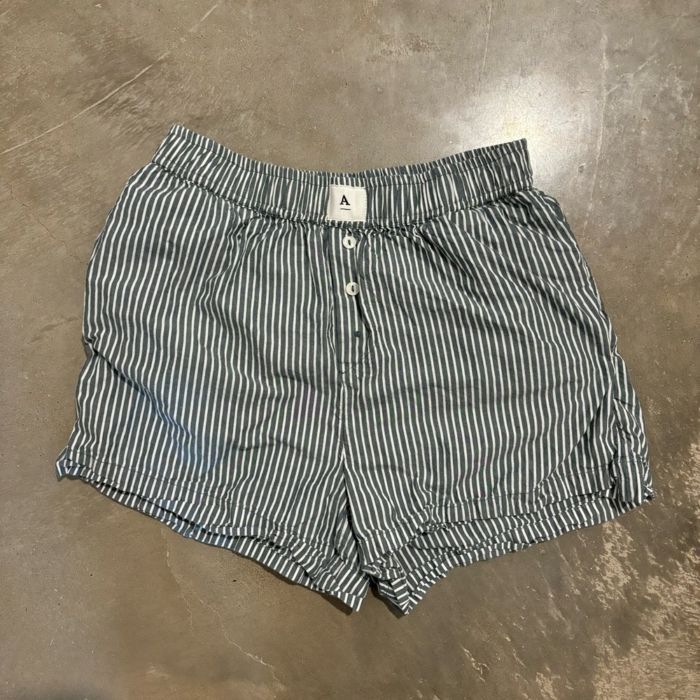 Anthropologie Green Striped Boxer Shorts
